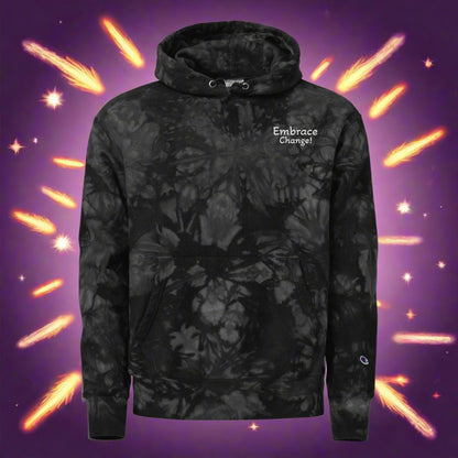 Embrace Change! Unisex Champion tie-dye hoodie