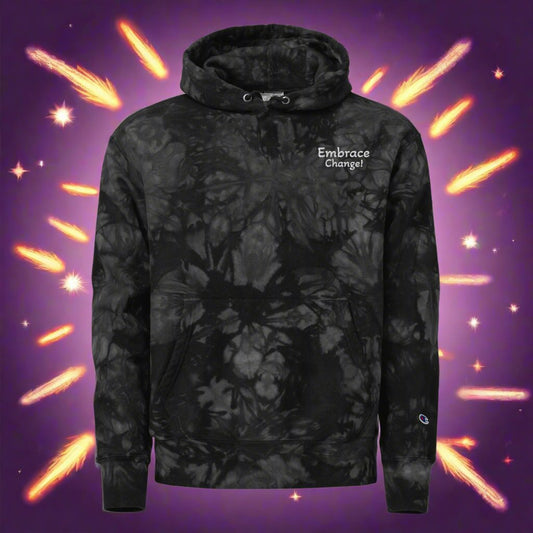 Embrace Change! Unisex Champion tie-dye hoodie